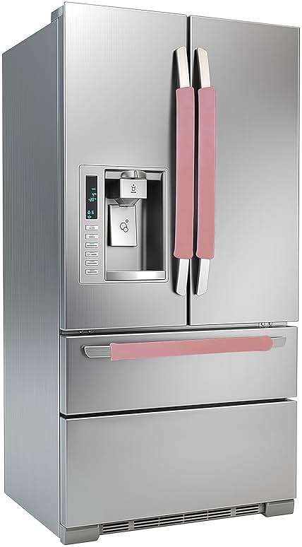 Daixers 3PCS Refrigerator Door Handle Covers Kitchen Decor Keep Appliance Clean Anti-Static Stains for Fridge Dishwashers Velvet (Pink) - Image 1
