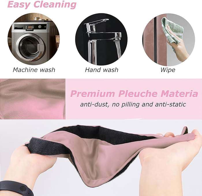 Daixers 3PCS Refrigerator Door Handle Covers Kitchen Decor Keep Appliance Clean Anti-Static Stains for Fridge Dishwashers Velvet (Pink) - Image 5