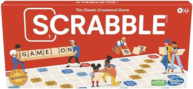 Hasbro Gaming Scrabble Board Game, Classic Word Games for Kids Ages 8 and Up, Fun Family Game for 2-4 Players, The Classic Crossword Game - Product Image
