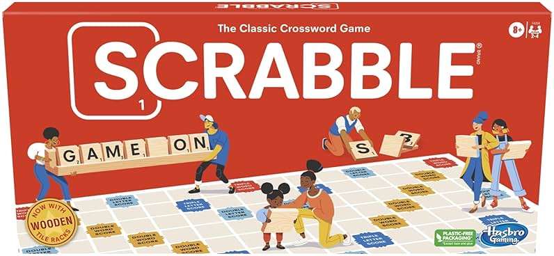Hasbro Gaming Scrabble Board Game, Classic Word Games for Kids Ages 8 and Up, Fun Family Game for 2-4 Players, The Classic Crossword Game - Image 8