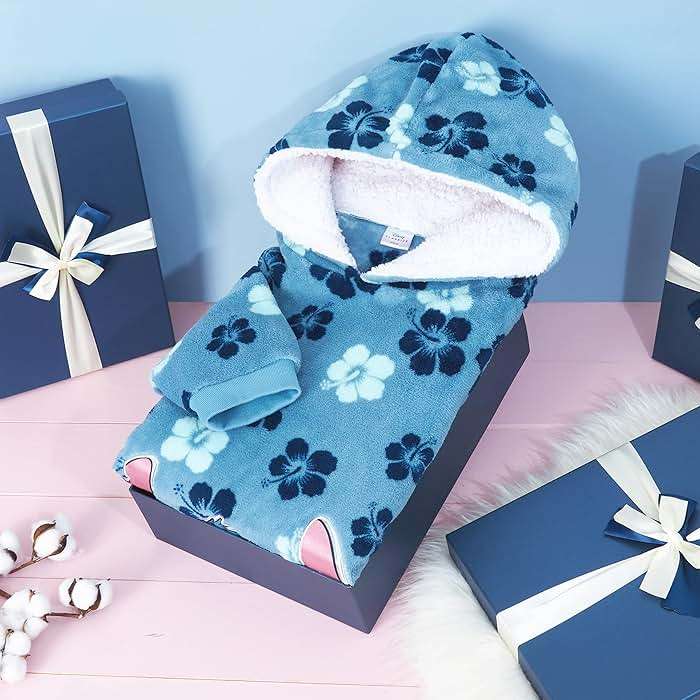 Disney Stitch Blanket Hoodie for Women Teens, Wearable Oversized Fleece Hooded Poncho with Pocket, Cozy Gifts for Women - Image 2