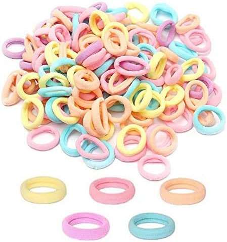 200Pcs Baby Hair Ties, Soft Cotton Toddler Hair Ties 1 Inch Multicolor Seamless Hair Bands for Girls Kids - Image 1