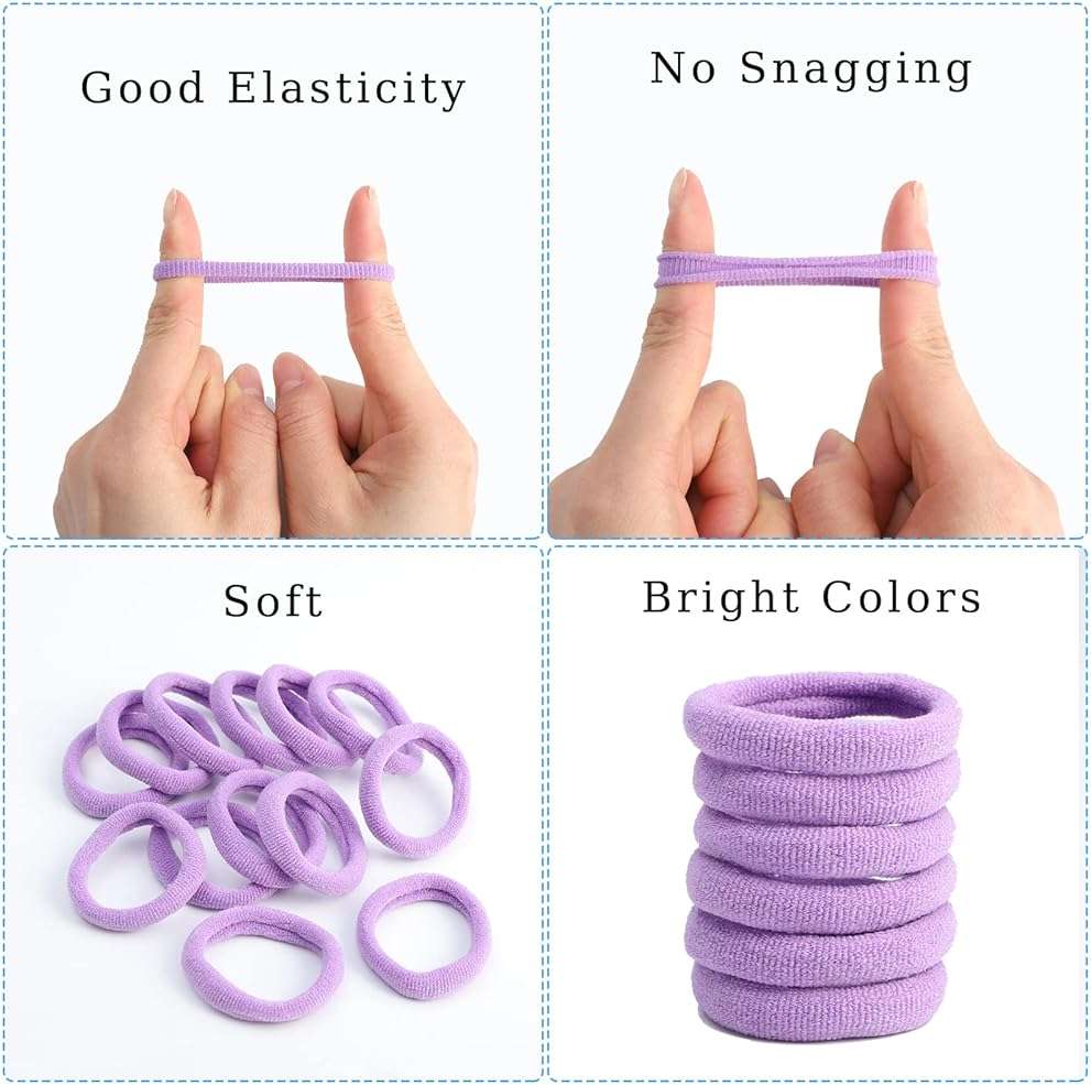 200Pcs Baby Hair Ties, Soft Cotton Toddler Hair Ties 1 Inch Multicolor Seamless Hair Bands for Girls Kids - Image 2