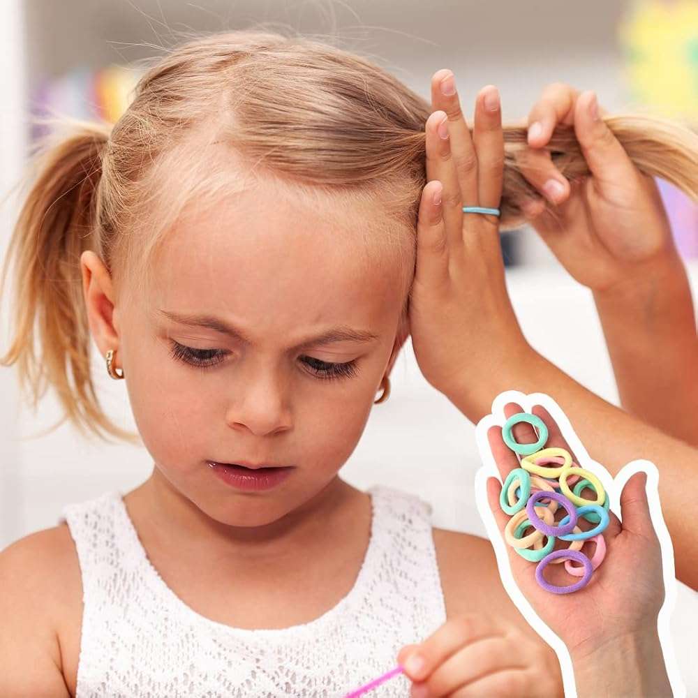 200Pcs Baby Hair Ties, Soft Cotton Toddler Hair Ties 1 Inch Multicolor Seamless Hair Bands for Girls Kids - Image 3