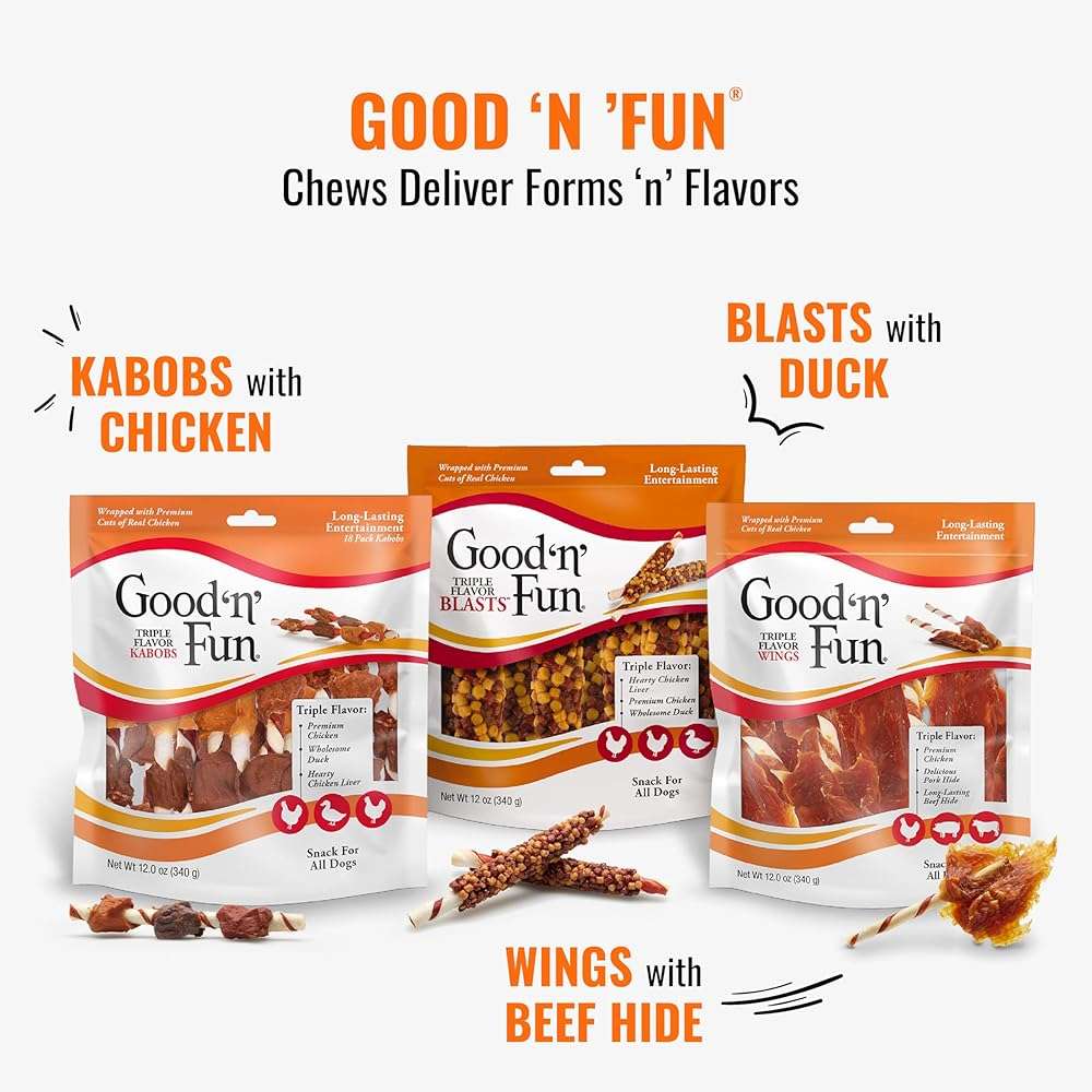 Good'n'Fun Triple Flavored Rawhide Kabobs for Dogs, 12 Oz (3 Pack) - Image 9