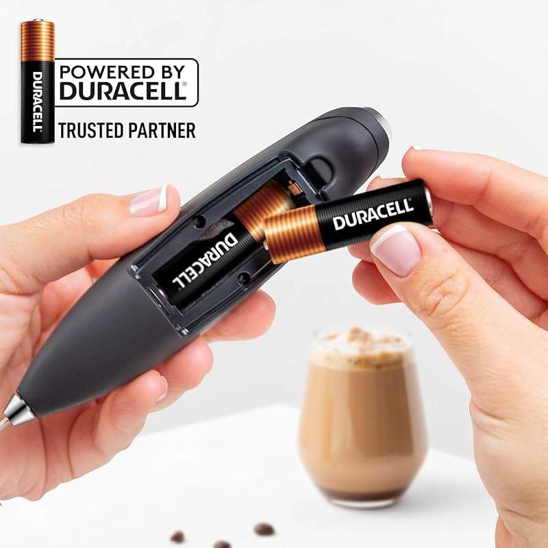 Zulay Kitchen Powerful Milk Frother Wand With 2 Duracell Batteries - Ultra Fast Handheld Drink Mixer - Electric Whisk Foam Maker for Coffee, Lattes, Cappuccino, Matcha, Hot Chocolate & Creamer - Black - Image 2