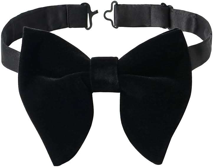 PACGOTH Bow Ties for Men Pre-Tied Bow Tie Vintage Tuxedo Oversized Velvet Bow Ties Cufflinks Pocket Square Sets With Gift Box - Image 4
