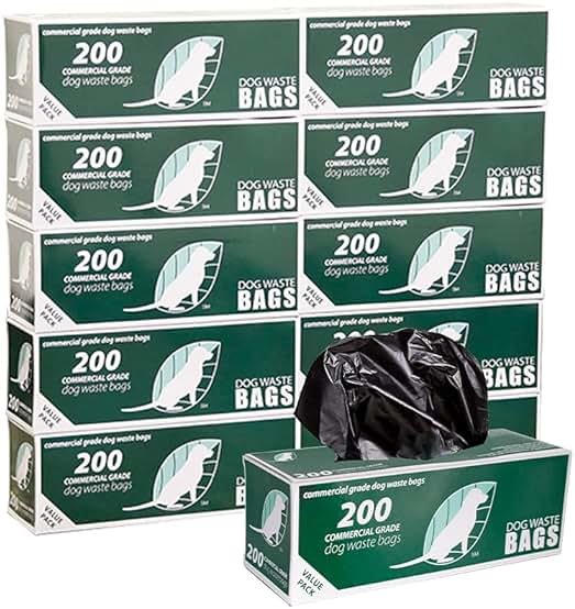 Zero Waste USA 2,000 Commercial Grade Dog Waste Station Refill Roll Bags - (Most Popular) - 40% Thicker than competitor brands - Fits Any Dog Waste Station - 10 Rolls of 200 bags per roll - Product Image