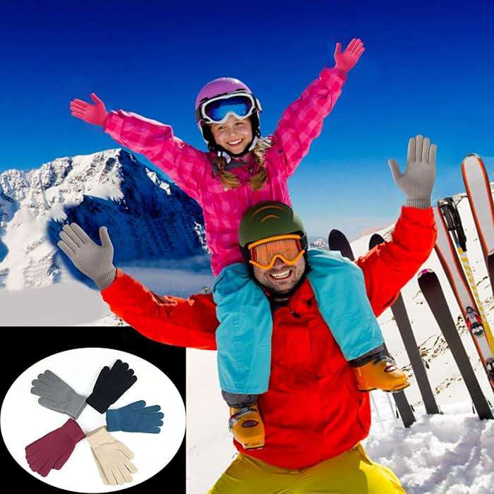 GOLEDLF Winter Magic Gloves for Adults, 5 Pairs of Stretchy Knit Warm Gloves for Men, Women and Teens - Image 3