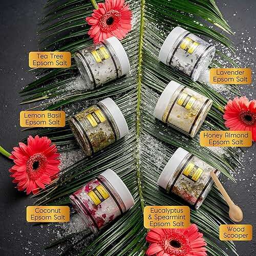 Gifts for Women Who Have Everything Spa Gift Basket, Epsom Bath Salts Gift Basket Set, Self Care Salt W/Essential Oil, Gifts for Mom, Her, Lavender, Eucalyptus, Lemon, Coconut, Tea Tree, Honey Almond - Image 2