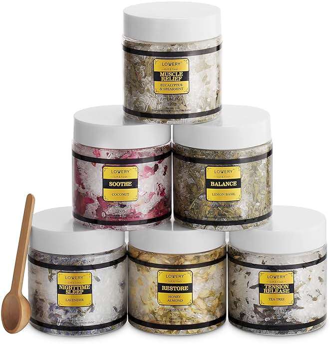 Gifts for Women Who Have Everything Spa Gift Basket, Epsom Bath Salts Gift Basket Set, Self Care Salt W/Essential Oil, Gifts for Mom, Her, Lavender, Eucalyptus, Lemon, Coconut, Tea Tree, Honey Almond - Image 8