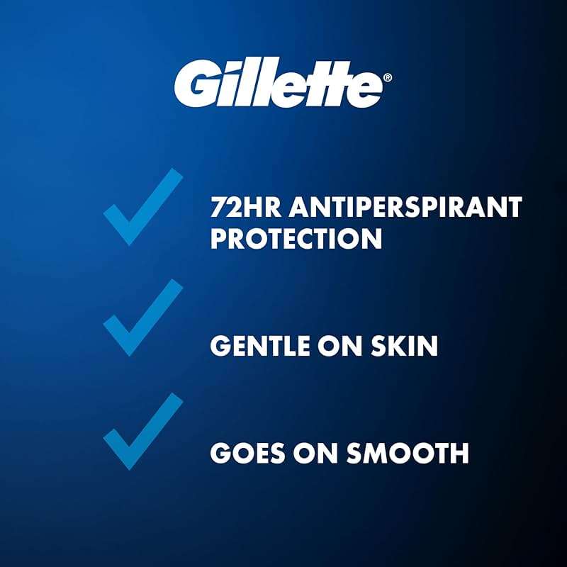 Gillette Clinical Antiperspirant and Deodorant for Men, 72hr Sweat & Odor Protection, Long Lasting Freshness, Anti-White Mark Technology, Soft Solid, Ultimate Fresh Scent, 1.7 oz (Pack of 3) - Image 2