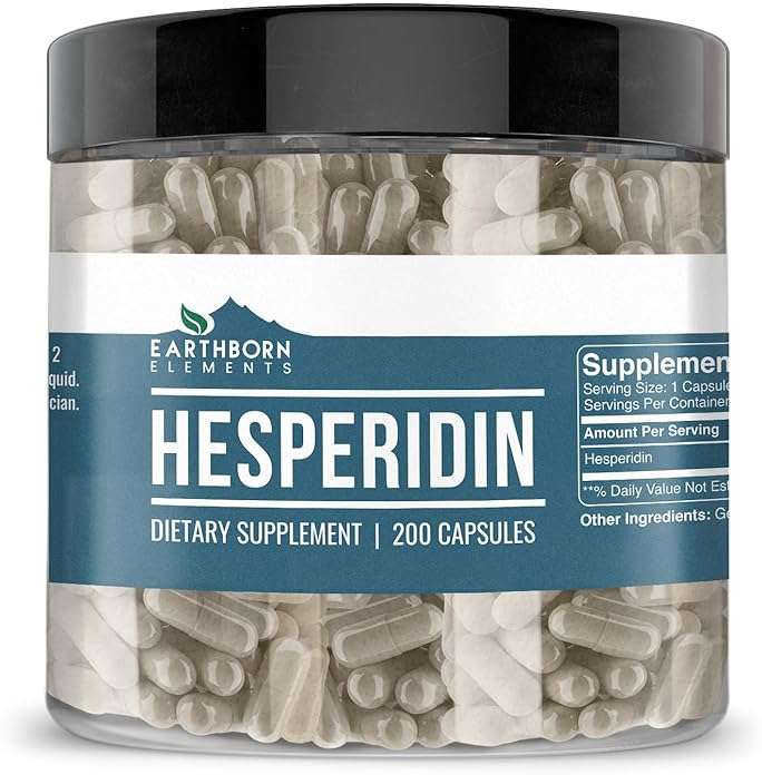 Earthborn Elements Hesperidin 200 Capsules, Pure & Undiluted, No Additives - Image 1