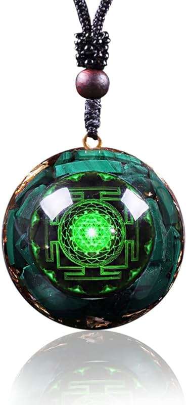 Day Day Up Orgonite Pendant Malachite Green Crystal Orgone Pendant Necklace Reiki Spiritual Healing Energy Jewelry For Women (1) - Image 1
