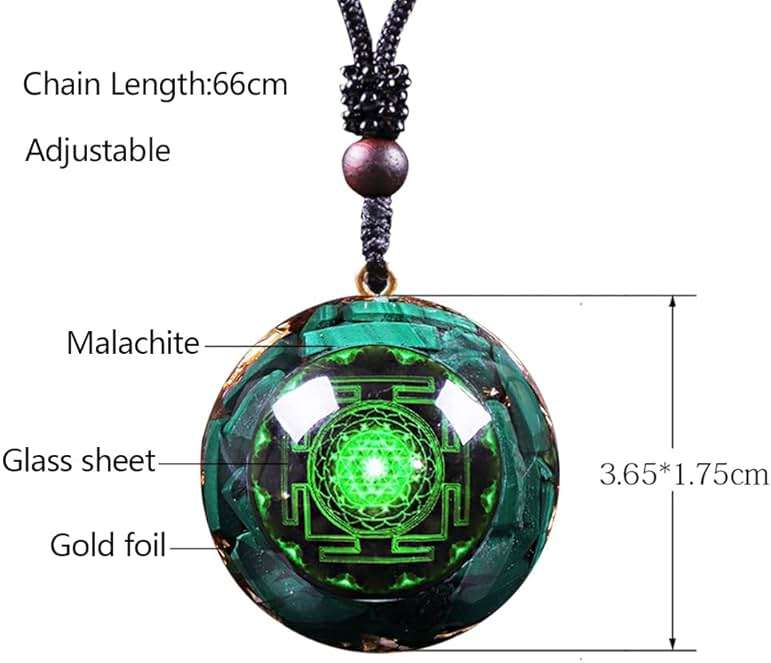 Day Day Up Orgonite Pendant Malachite Green Crystal Orgone Pendant Necklace Reiki Spiritual Healing Energy Jewelry For Women (1) - Image 6