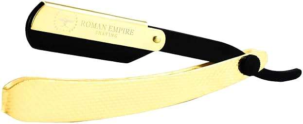 ROMAN EMPIRE SHAVING Jupiter New Straight Razor for Professional Barber with 20 Blades Sampler (Astra-Sharp-Shark-Treet) - Image 2