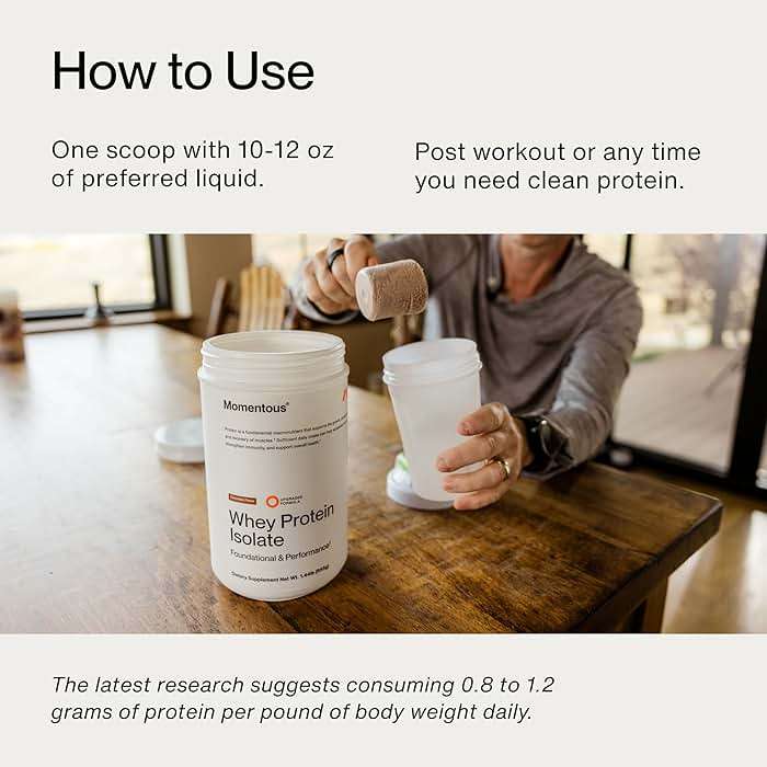 Momentous Essential Grass-Fed Whey Protein Powder - 20 g Whey Isolate Protein - NSF Certified for Sport - Gluten-Free - 25 Servings for Essential Everyday Use - Vanilla - Package May Vary - Image 7