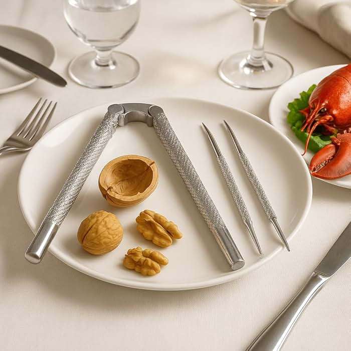 Nut Cracker Set, Nutcracker Tool, Lobster or Crab Cracker | Heavy Duty Metal Nut Cracker For Walnuts, Pecans & Almonds. Dual Purpose Seafood Cracker Tool For Crab Legs & Shellfish. - Image 3