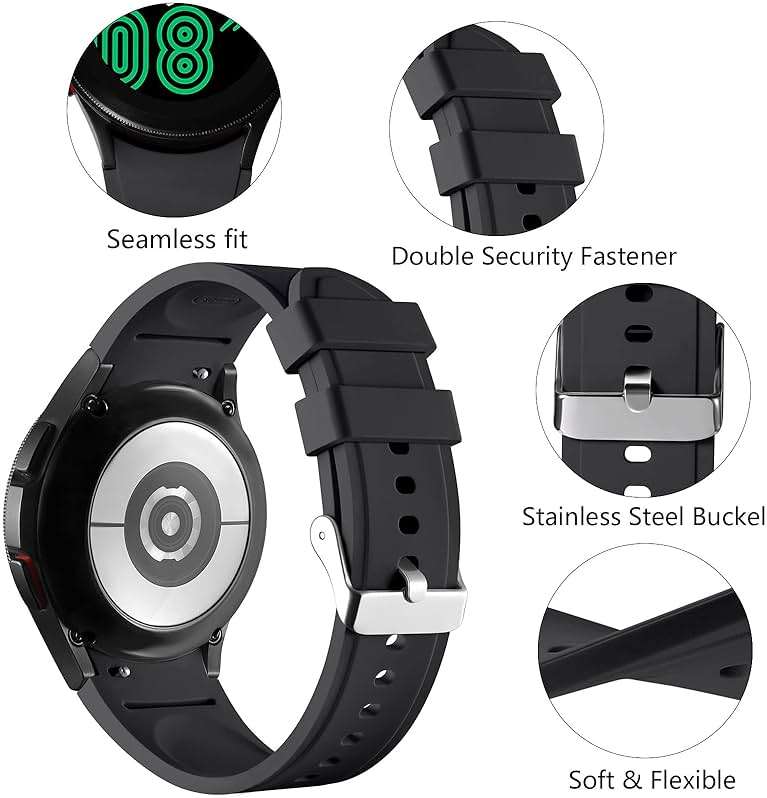 Lerobo No Gap Band Compatible With Samsung Galaxy Watch 7 5 4 6 (44mm 40mm), Watch 5 Pro (45mm), 4 Classic (46mm 42mm) - 20mm Quick Release Sport Replacement for Women Men - Image 2