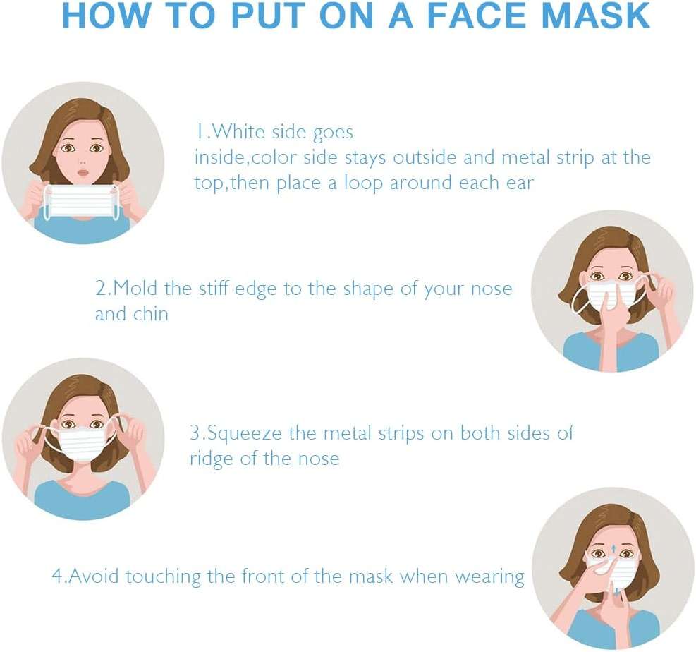 100 Pcs Disposable Face Masks - 3-Layer Breathable Safety Masks,Disposable Masks for Adults Men Women,Holiday Colorful Mask - Image 6