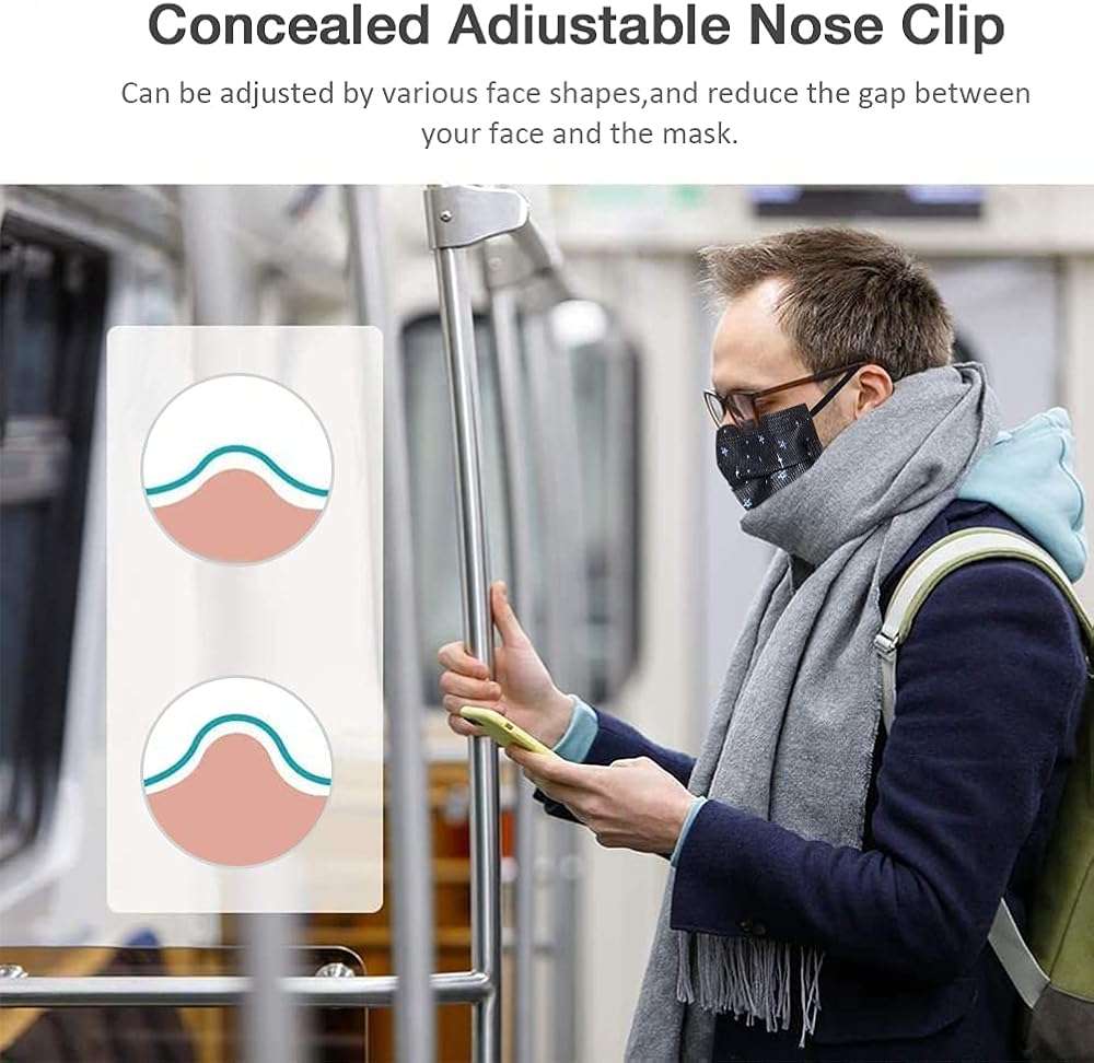 100 Pcs Disposable Face Masks - 3-Layer Breathable Safety Masks,Disposable Masks for Adults Men Women,Holiday Colorful Mask - Image 7