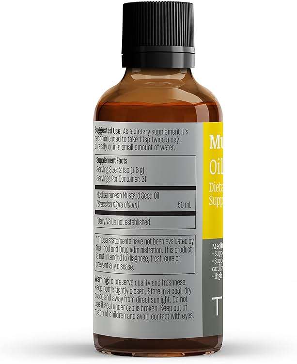 TALYA Herbal Pure Mustard Oil (Brassica nigra oleum) 100% Natural Pure Cold Pressed Oil 50ml (1.7 oz) glass bottle - Image 7