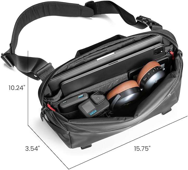 tomtoc Compact EDC Sling Bag 3L-10L, Minimalist Crossbody Bag Chest Shoulder Pack for Men Women, X-pac/Recycled Polyester - Image 3