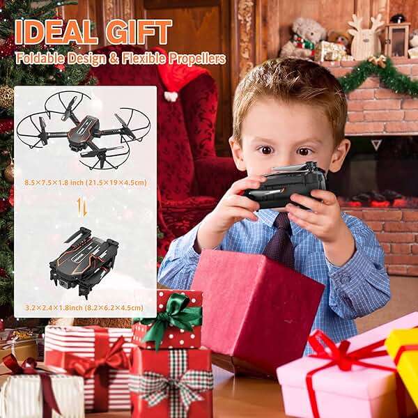 AVIALOGIC Mini Drone with Camera for Kids, Remote Control Helicopter Toys Gifts for Boys Girls, FPV RC Quadcopter with 1080P HD Live Video Camera, Altitude Hold, Gravity Control, 2 Batteries, Black - Image 7