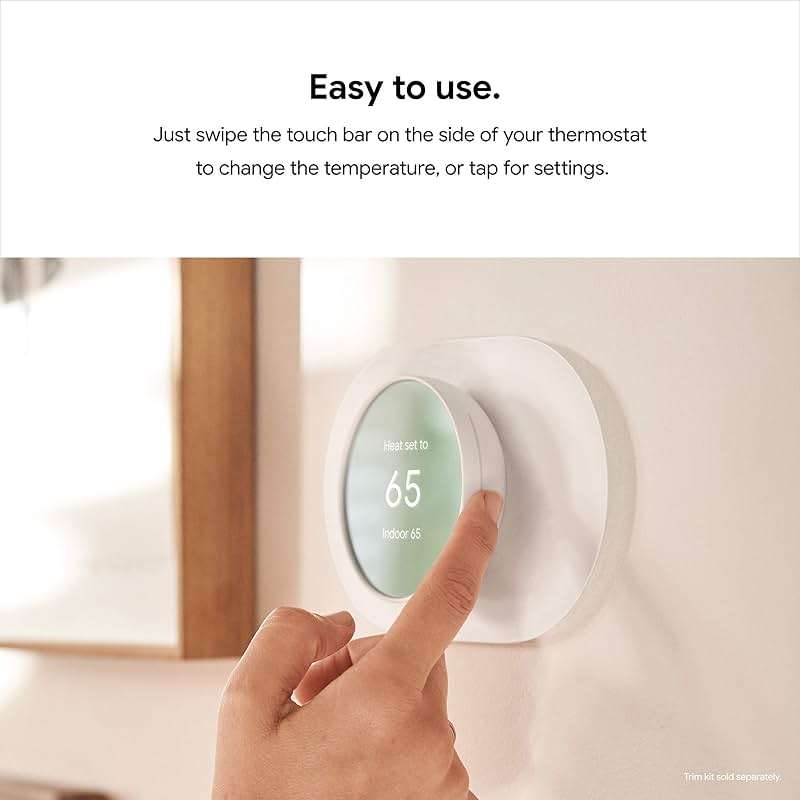 Google Nest Thermostat - Smart Thermostat for Home - Programmable Wifi Thermostat - Charcoal (Renewed) - Image 6