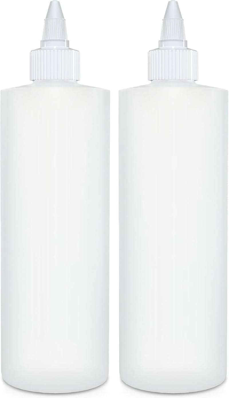 BRIGHTFROM Condiment Squeeze Bottles, 16 OZ Empty Squirt Bottle with Twist Top Cap, Leak Proof - Great for Ketchup, Mustard, Syrup, Sauces, Dressing, Oil, Arts and Crafts, BPA FREE Plastic - 2 PACK - Image 1