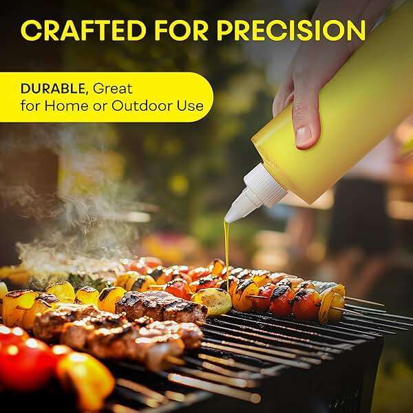 BRIGHTFROM Condiment Squeeze Bottles, 16 OZ Empty Squirt Bottle with Twist Top Cap, Leak Proof - Great for Ketchup, Mustard, Syrup, Sauces, Dressing, Oil, Arts and Crafts, BPA FREE Plastic - 2 PACK - Image 5
