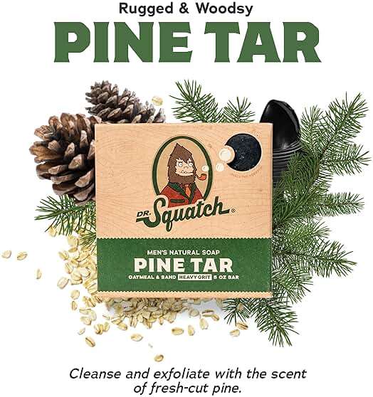 Dr. Squatch Basic Squatch Forest Pack - Pine Tar and Birchwood Breeze - Handmade Bar Soap With Organic Oils, Soap Gripper and Saver - Image 2