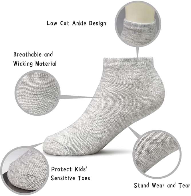 SPTRAMLE Kids Socks - 25 Pairs Toddler Ankle Socks Set, Low Cut for Boys & Girls (0-14 Years Old) - Image 2