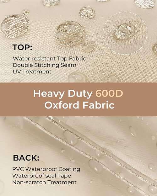 loriano Patio Furniture Cover Set, 4 Piece Outdoor Furniture Cover Waterproof, 600D Heavy Duty Lawn Patio Set Covers - Image 4