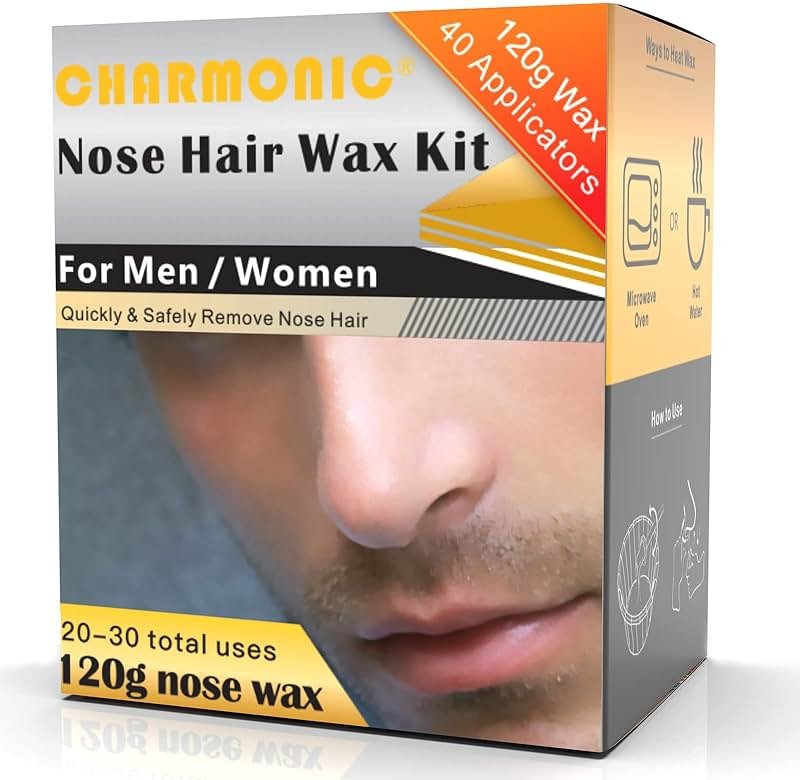 120g Wax Nose Wax Kit, Nose Hair Wax Kit with 40 Applicators, Quick & Painless Nose Waxing Kit for Men and Women, Nose Hair Remover Kits Used 20 Times Usage - Product Image