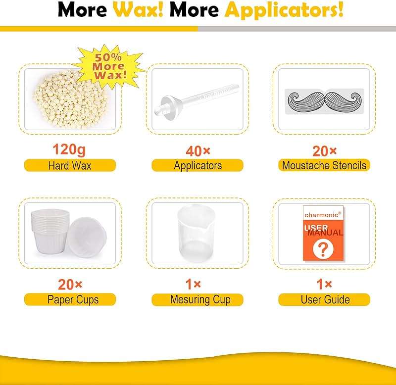 120g Wax Nose Wax Kit, Nose Hair Wax Kit with 40 Applicators, Quick & Painless Nose Waxing Kit for Men and Women, Nose Hair Remover Kits Used 20 Times Usage - Image 2