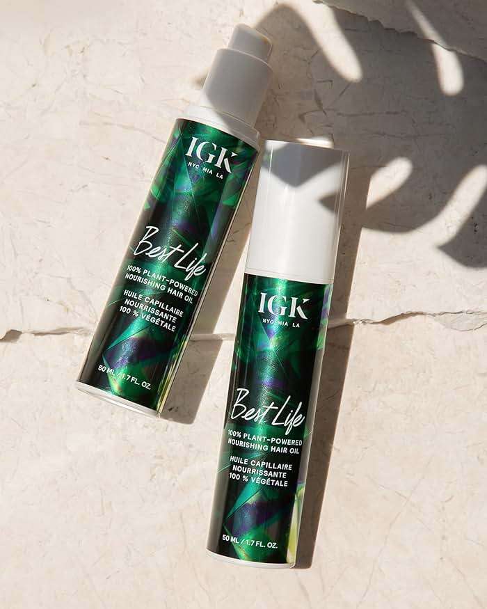 IGK BEST LIFE 100% Plant Powered Nourishing Hair Oil | Smooth + Soften + Heat Protectant | Vegan + Cruelty Free | - Image 2