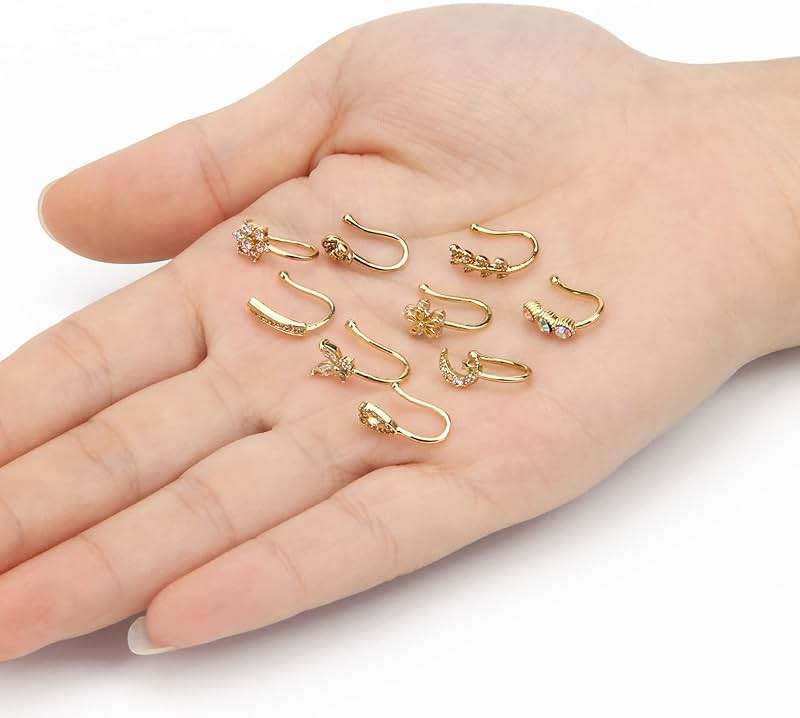 CrazyPiercing Fake Nose Ring CZ African Nose Cuffs Gold/Silver/Rose Gold Faux Septum Nose Rings Clip on Nose Jewelry for Woman Non Pierced Jewelry - Image 4