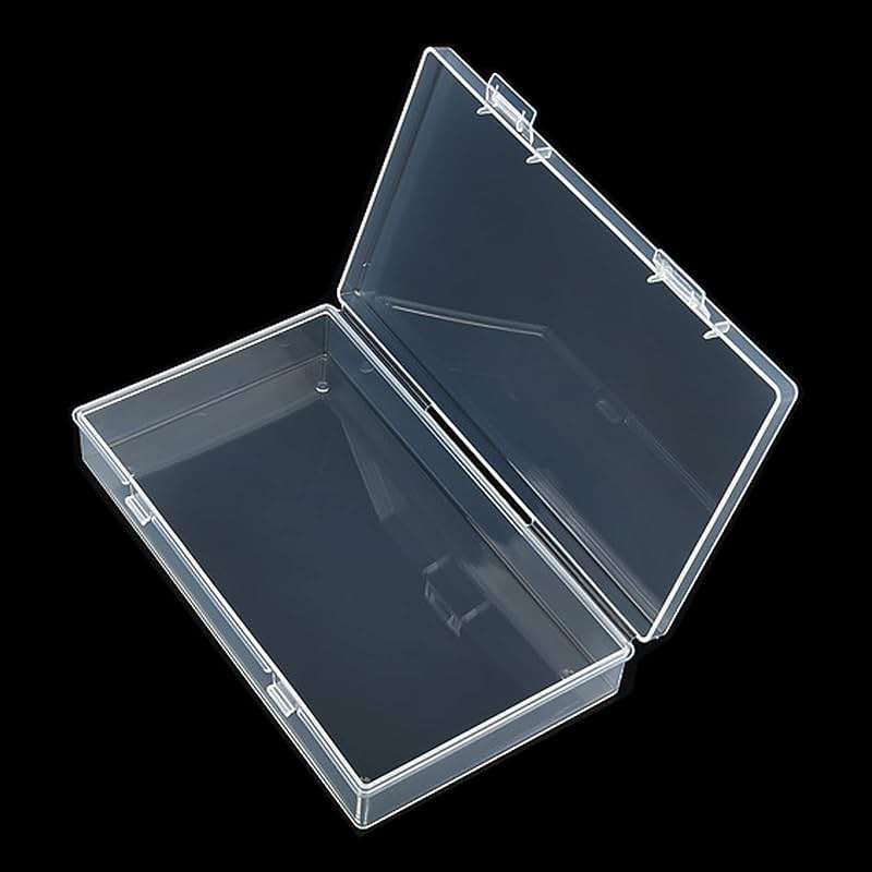 Thintinick 8 Pack Rectangular Clear Plastic Storage Containers | 6.5 x 3.74 x 1.18 inch, Hinged Lid, For Beads and Small Craft Items - Image 4
