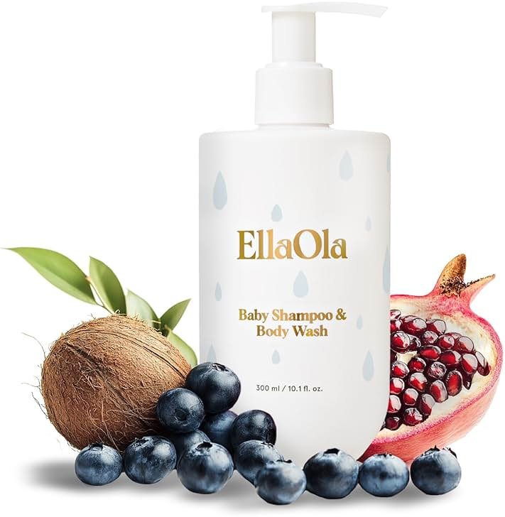 ELLAOLA Tear Free Baby Shampoo & Body Wash - Organic, Hypoallergenic Baby + Kid Soap Hydrates & Nourishes While Gently Cleansing Sensitive Skin, Fragrance Free | 10.1 fl. oz. - Product Image