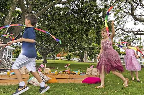 dervea 20 Pack Ribbon Dancing Wands Party Favors for Kids, Rainbow Birthday Decorations, Princess Party Supplies, Girls Party Games, Gymnastics Goody Bag Stuffers (Rainbow) - Image 6