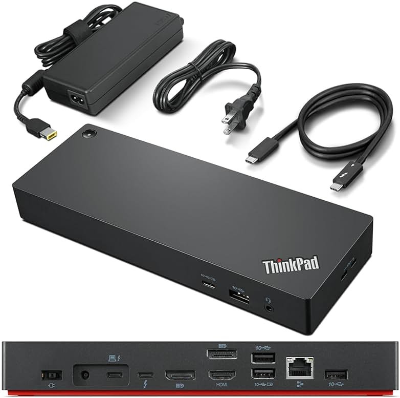 Lenovo ThinkPad Universal Thunderbolt 4 Dock, 4 Displays, Dynamic Power Charging up to 100W, Black - Product Image