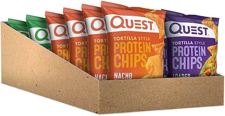 Quest Nutrition Tortilla Style Protein Chips Variety Pack, Chili Lime, Nacho Cheese, Loaded Taco, Low Carb, High Protein, Gluten Free, 1.1 oz (Pack of 12) - Image 4