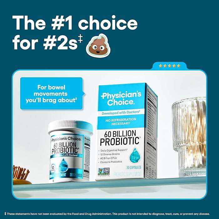Physician's CHOICE Probiotics 60 Billion CFU - 10 Strains + Organic Prebiotics - Immune, Digestive & Gut Health - Supports Occasional Constipation, Diarrhea, Gas & Bloating - for Women & Men - 60ct - Image 2