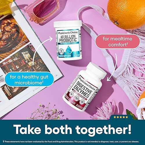 Physician's CHOICE Probiotics 60 Billion CFU - 10 Strains + Organic Prebiotics - Immune, Digestive & Gut Health - Supports Occasional Constipation, Diarrhea, Gas & Bloating - for Women & Men - 60ct - Image 5