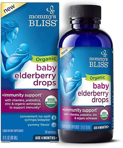 Mommy's Bliss Gripe Water Original 4 Fl Oz (Pack of 2) with Organic Baby Elderberry Drops 3 Fl Oz (Pack of 1) - Image 6