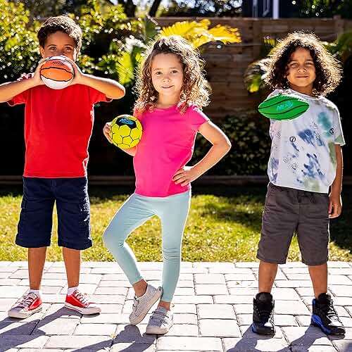 Nerf Mini Foam Sports Ball Set - Foam Football, Soccer Ball + Basketball Soft Sports Toy for Kids - Image 12