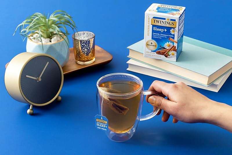 Twinings Superblends Sleep+ Herbal Tea with 1mg Melatonin, Camomile, Cinnamon & Vanilla, Naturally Caffeine-Free, 16 Tea Bags (Pack of 6), 96 Teabags - Image 3