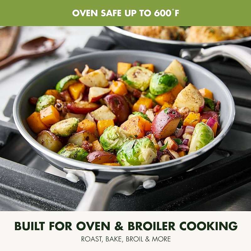 GreenPan Swift Healthy Ceramic Nonstick, 10" Frying Pan Skillet, Stainless Steel Handle, PFAS-Free, Dishwasher Safe, Oven Safe, Black - Image 2