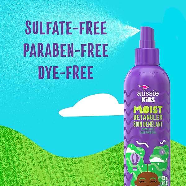 Aussie Kids Moist Detangler Spray, Sulfate & Paraben Free, Moisturizing & Tangle-Free Hair Care for Kids, Cruelty-Free, 8 Fl Oz Each, 3 Pack - Image 2